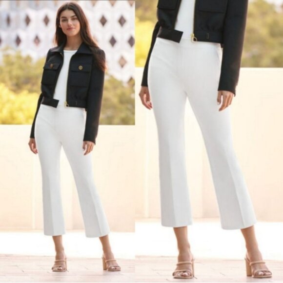 SPANX On The Go Kick Flare Ankle Pant in Classic White $148 (TALL) - Picture 1 of 11